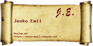 Jesko Emil névjegykártya