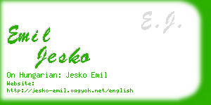 emil jesko business card